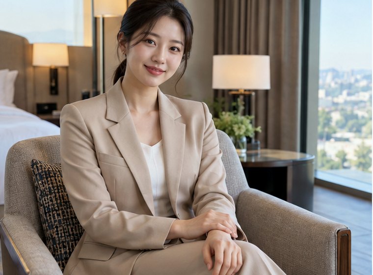 인계동 숨결웰니스 움직임 관리 안내 카드의 서로 다른 20대 성인 한국 여성 모델