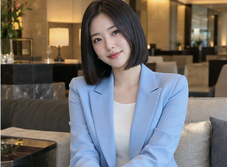 인계동 활력회복 균형 관리 안내 카드의 서로 다른 20대 성인 한국 여성 모델