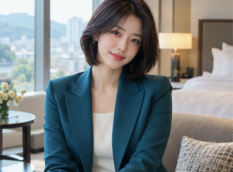 인계동 맑은건강 회복 관리 안내 카드의 서로 다른 20대 성인 한국 여성 모델